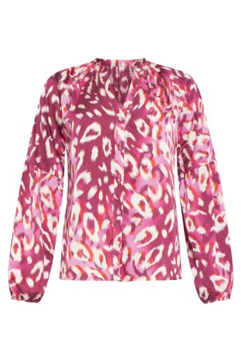 Image de Tall Blouse Femme Col V, rose fuchsia