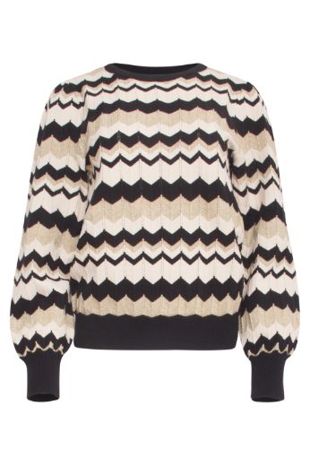 Picture of Tall Women Fine Knit Jumper, sand black