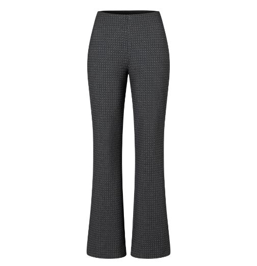 Image de Tall Pantalon Femme Flare Jersey L36 Inch, noir gris patterné