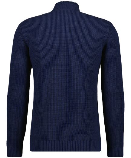 Image de Tall Homme Pull Tricot Côtelé Col Montant, bleu jean