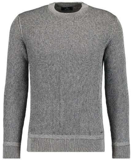 Bild von Tall Herren Strickpullover Bicolour Baumwolle-Kaschmir, light grey