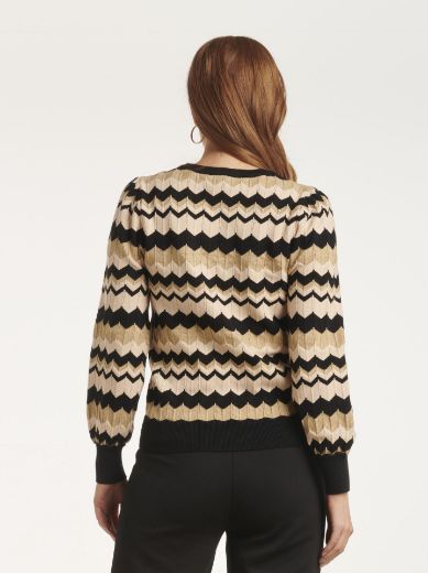 Picture of Tall Women Fine Knit Jumper, sand black