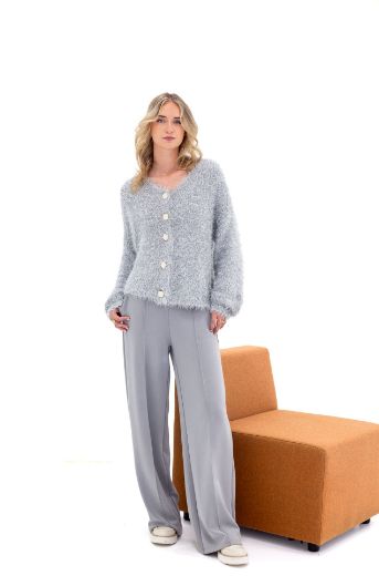 Image de Tall Pantalon Enfiler Jambe Large Longueur 37 Pouces, gris