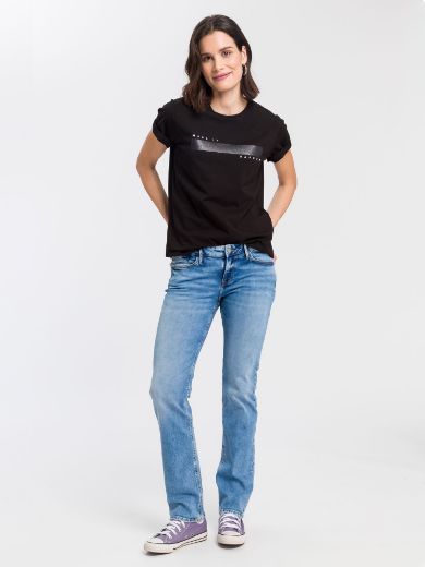 Image de Tall Jeans Femme Rose Straight Fit L36 Inch, mid blue washed