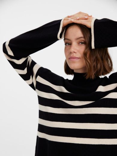 Picture of Vero Moda Tall Knit Jumper Turtleneck, black white