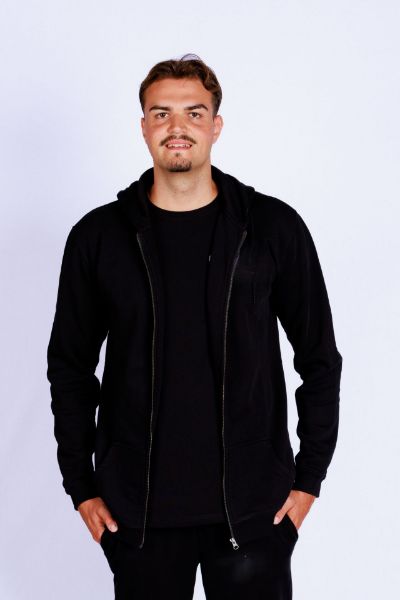 Show details for Tall Men Hoodie Jacket Organic Cotton, black Picture of Tall Men Hoodie Jacket Organic Cotton, black