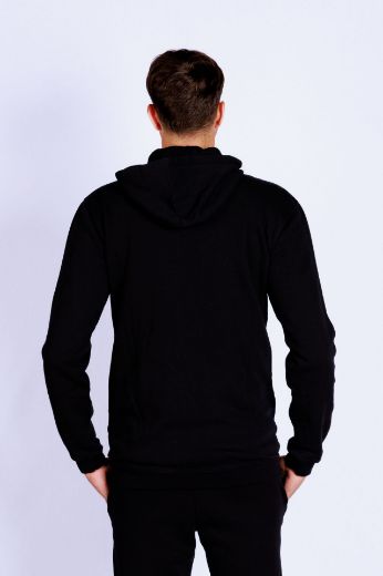 Image de Tall Veste Capuche Homme Coton Organique, noir