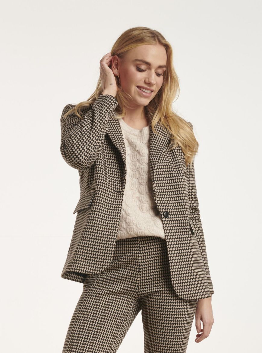 Bild von Tall Damen Blazer, schwarz sand