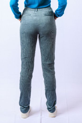 Image de Tall Femme Pantalon Chino Velours Côtelé Longueur 37 Inch, jade vert