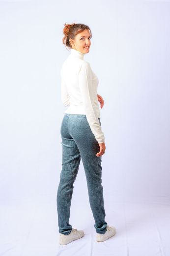 Image de Tall Femme Pantalon Chino Velours Côtelé Longueur 37 Inch, jade vert