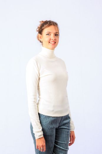 Image de Tall Pull Femme Col Roulé Maille Fin