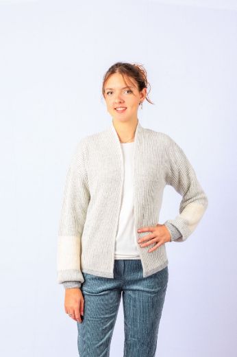 Bild von Tall Damen Strickjacke Offen V-Ausschnitt