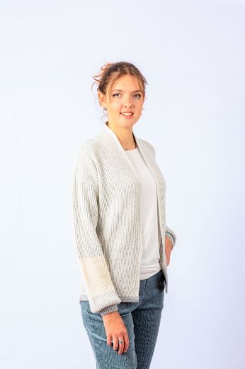 Bild von Tall Damen Strickjacke Offen V-Ausschnitt