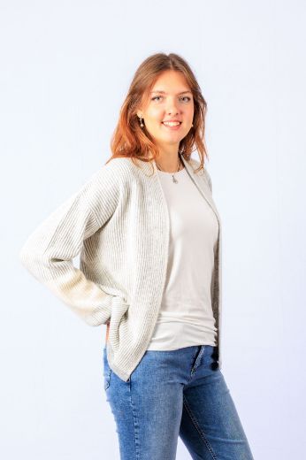 Bild von Tall Damen Strickjacke Offen V-Ausschnitt