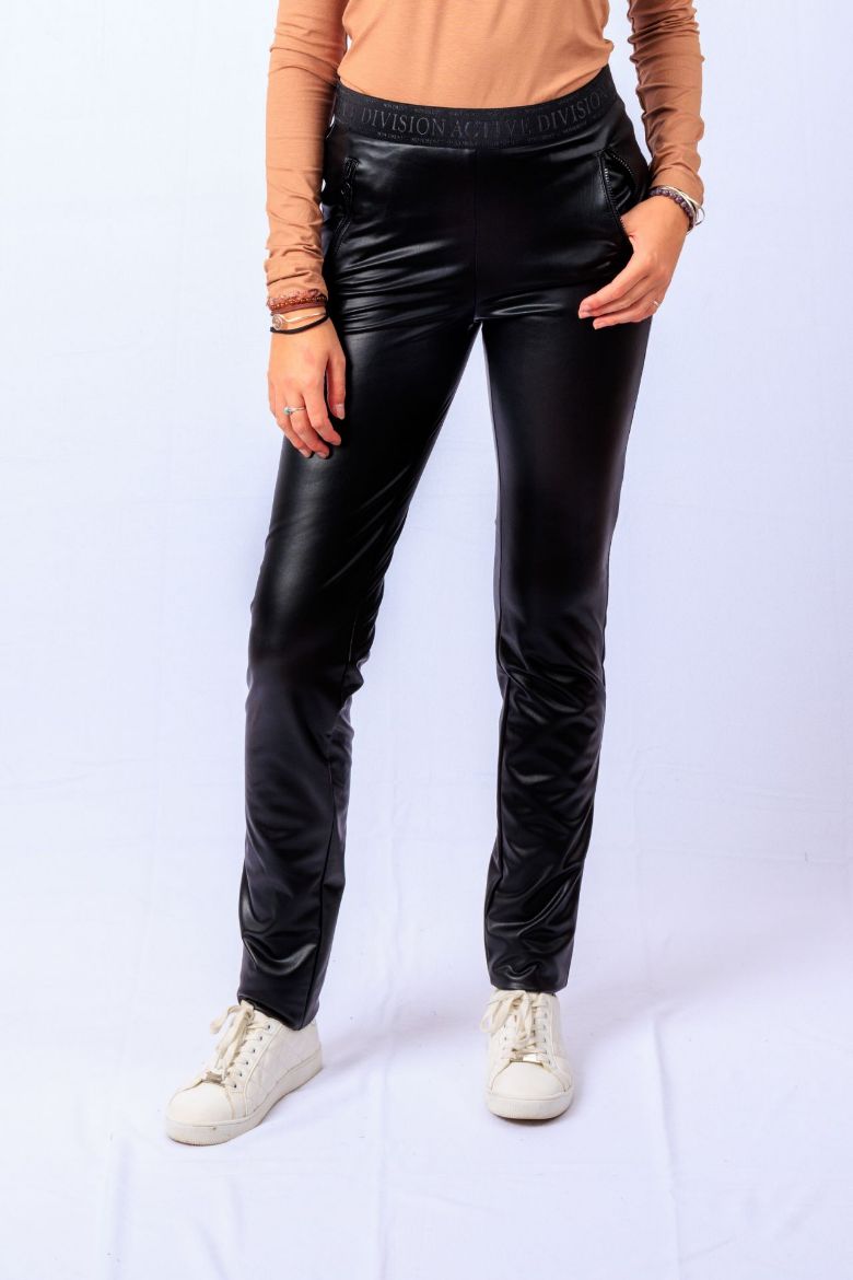 Picture of Tall Ladies Faux Leather Trousers Jacky Zip L38 Inches, black