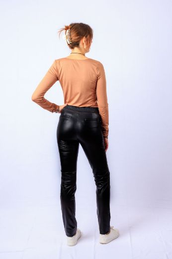 Picture of Tall Ladies Faux Leather Trousers Jacky Zip L38 Inches, black