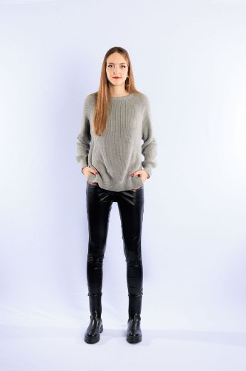 Image de Tall Faux Cuir Leggings Longueur Cheville, noir