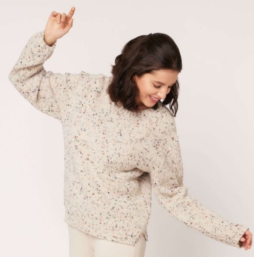 Picture of Tall Ladies Knit Jumper, cream multicolour