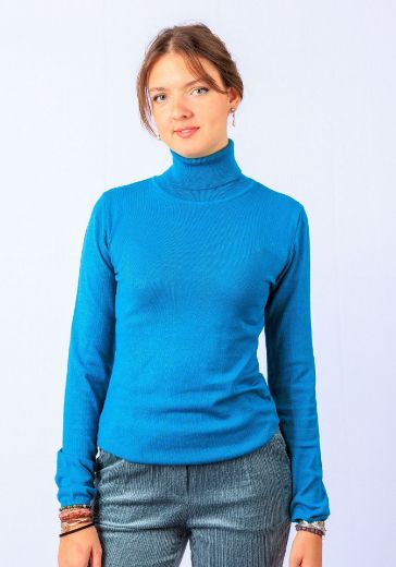 Image de Tall Pull Femme Col Roulé Maille Fin