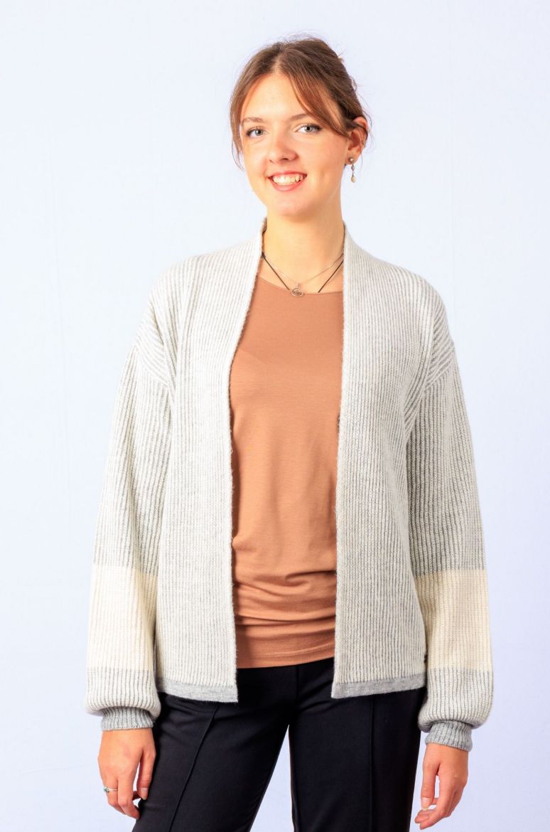 Bild von Tall Damen Strickjacke Offen V-Ausschnitt