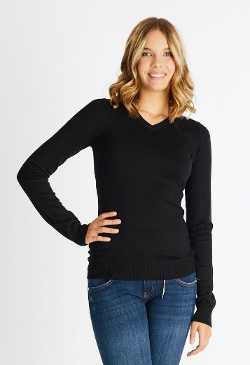 Image de Pull en tricot fin col V