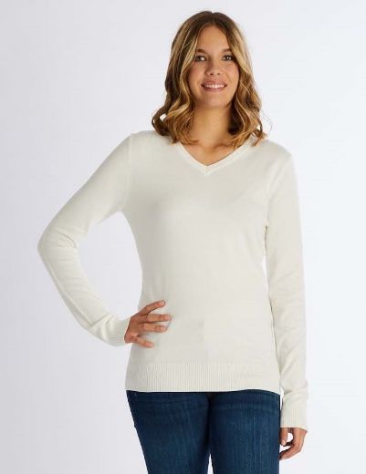 Image de Pull en tricot fin col V