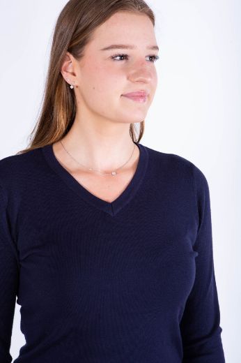 Image de Pull en tricot fin col V