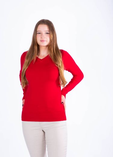 Image de Pull en tricot fin col V