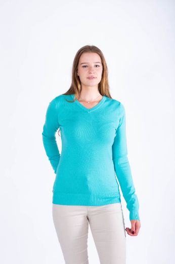 Image de Pull en tricot fin col V