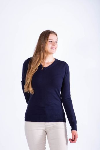 Image de Pull en tricot fin col V