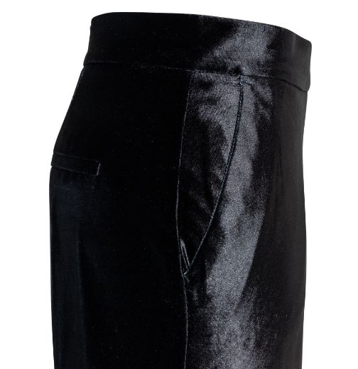 Image de Tall Femme Chiara Velvet Luxury Pantalon Large Longueur 36 Inch, noir fume gradient