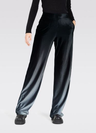 Image de Tall Femme Chiara Velvet Luxury Pantalon Large Longueur 36 Inch, noir fume gradient