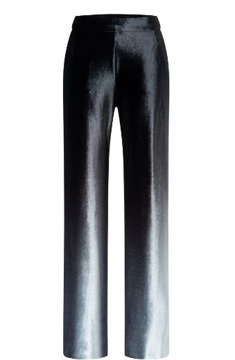 Image de Tall Femme Chiara Velvet Luxury Pantalon Large Longueur 36 Inch, noir fume gradient