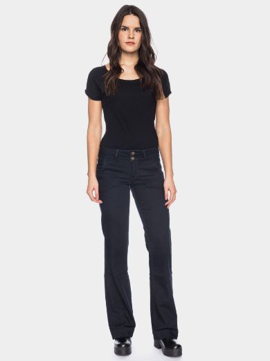 Bild von Lilia Jeans mit Weitem Bein aus Bio-Baumwolle L36/38, dunkelblau