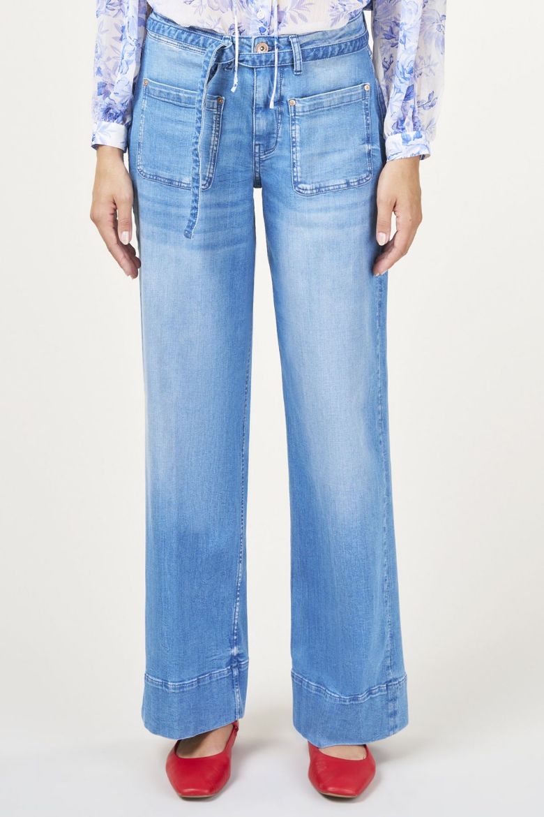 Picture of Tall Judy Wide Leg Women Jeans L37 Inch, tropical blue