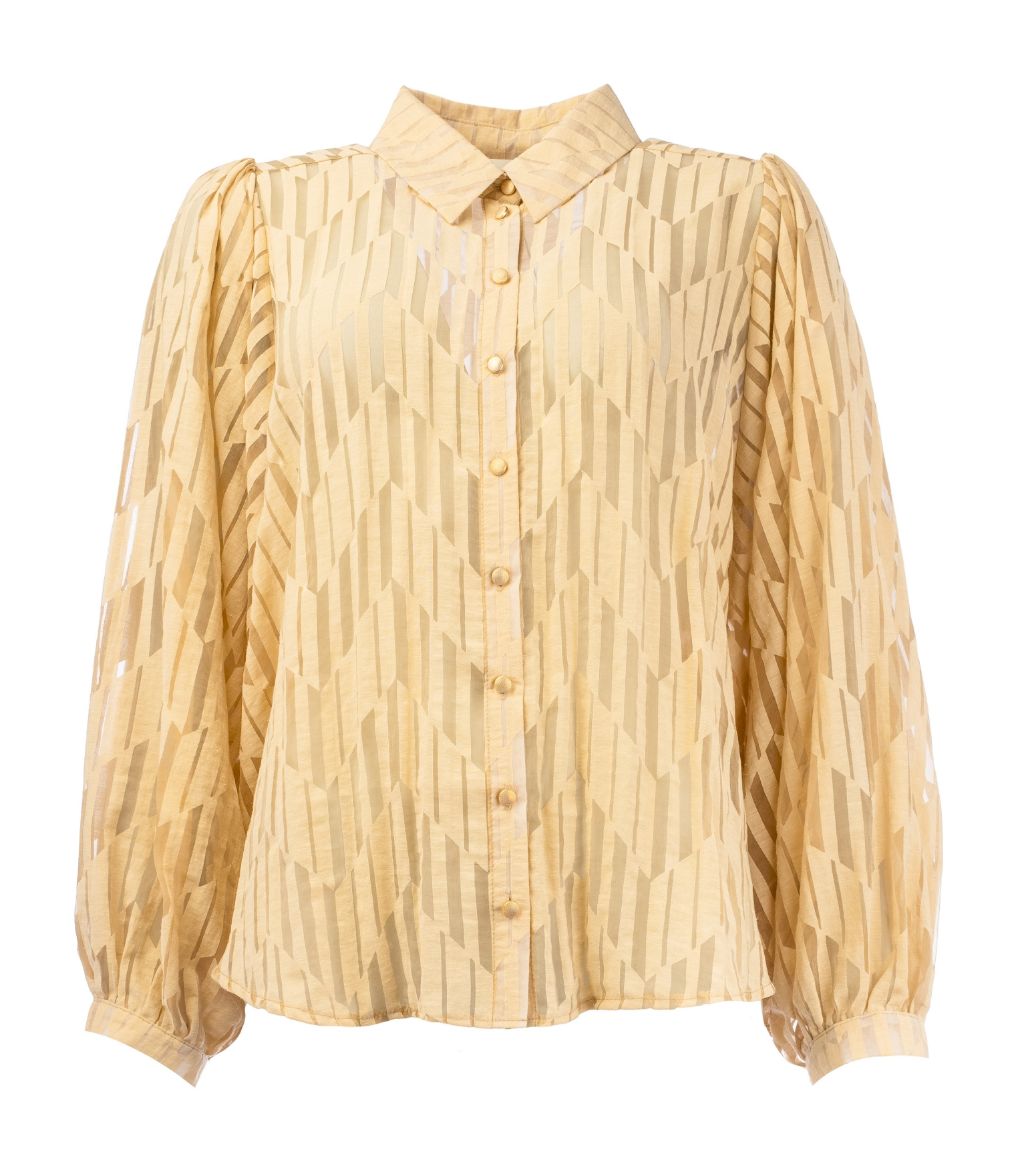 Picture of Tall Blouse Burnout Flounce Sleeves, beige