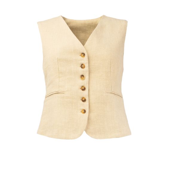 Zeige Details für Tall Damen Gilet Ramie, beige Bild von Tall Damen Gilet Ramie, beige