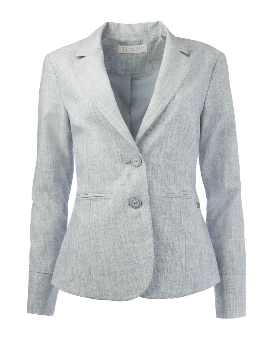 Image de Tall Dames Blazer Extra Long, bleu clair mélangé