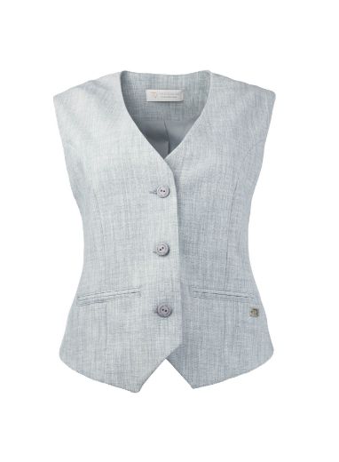 Image de Tall Dames Gilet Extra Long, bleu clair mélangé