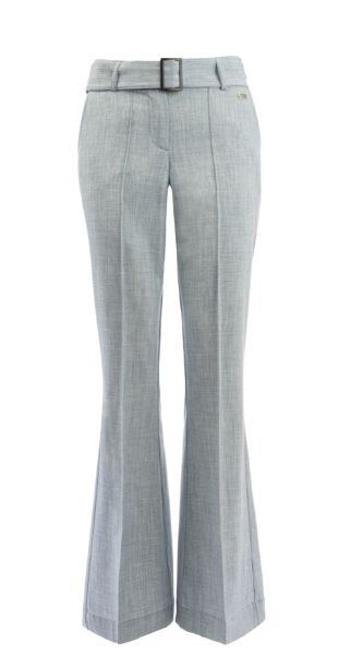 Show details for Tall Ladies Trousers Flare Belt L37 Inch, light blue melange Picture of Tall Ladies Trousers Flare Belt L37 Inch, light blue melange