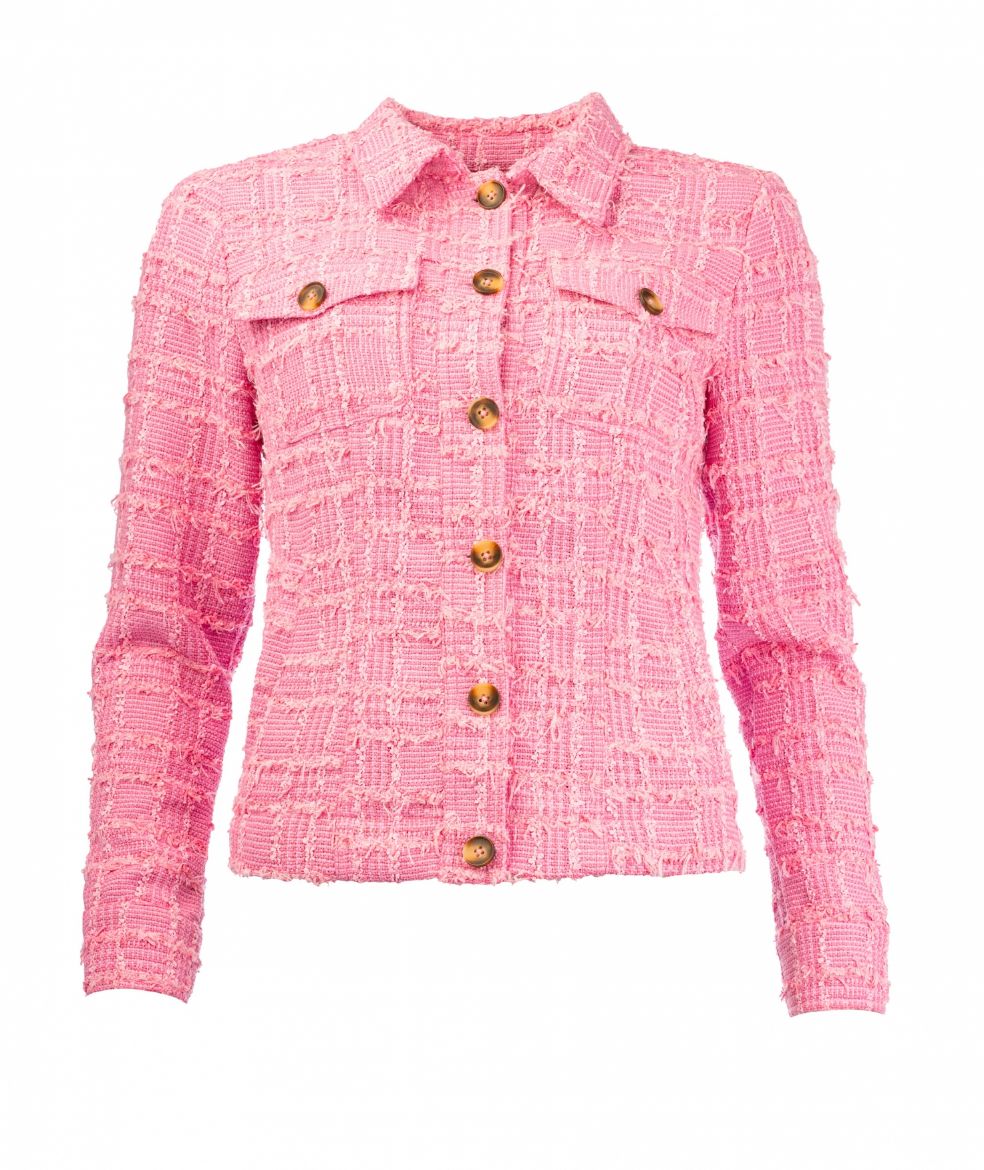 Picture of Tall Ladies Jacket Pied de Poule Embroidery, pink