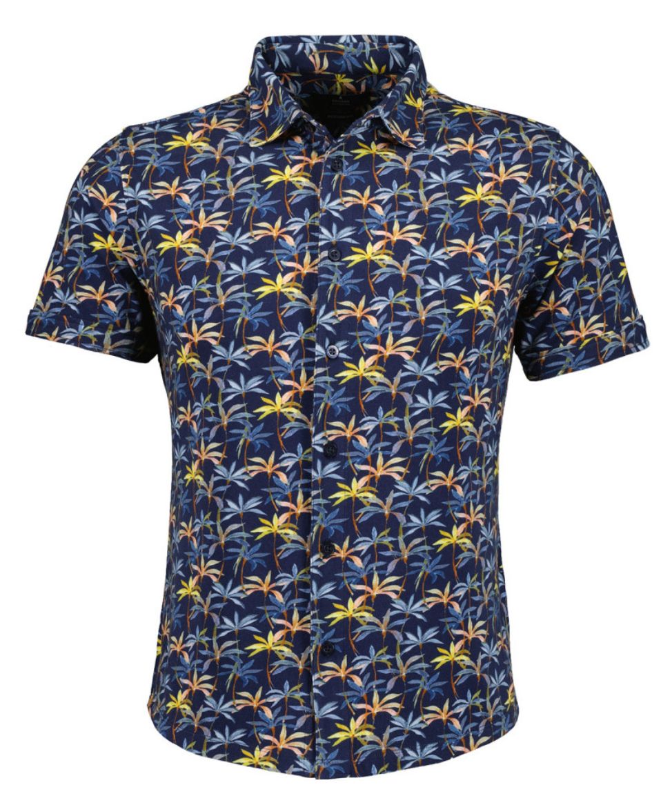 Image de Tall Chemise Jersey Manches Courtes Alloverprint, bleu