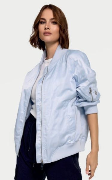 Show details for Tall Women's Shiny Blouson Jacket Extra Long Sleeves Picture of Tall Women's Shiny Blouson Jacket Extra Long Sleeves