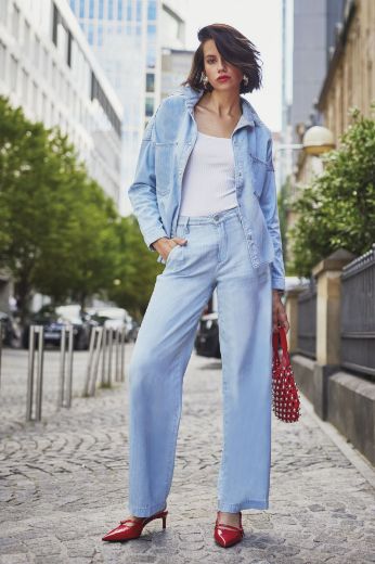 Bild von Tall Damen Jeans Marlene Wide Leg L37 Inch, blue reef
