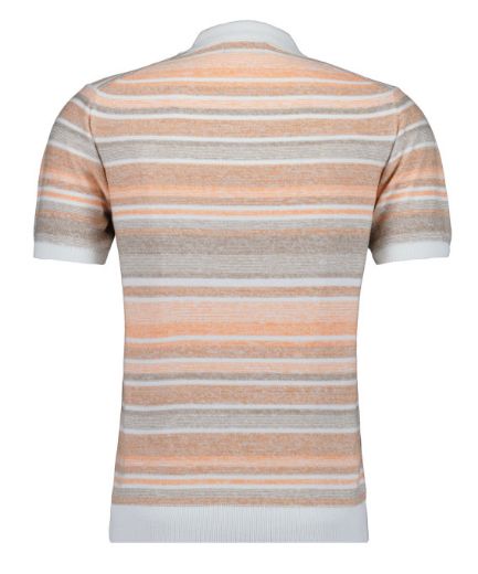 Picture of Tall Men Knitted Jumper Short Sleeve Resort Collar, striped