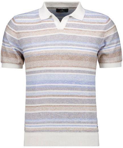 Picture of Tall Men Knitted Jumper Short Sleeve Resort Collar, striped