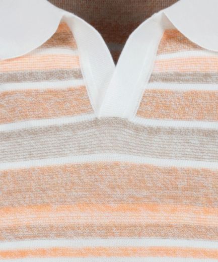 Picture of Tall Men Knitted Jumper Short Sleeve Resort Collar, striped