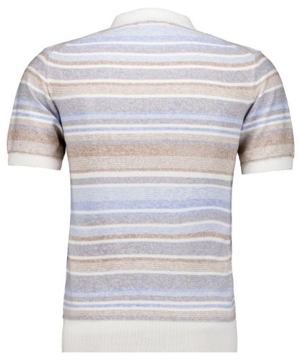 Picture of Tall Men Knitted Jumper Short Sleeve Resort Collar, striped