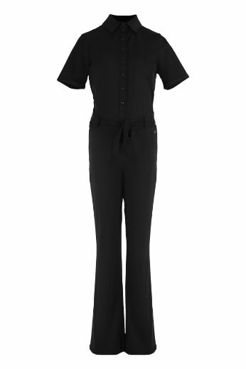 Bild von Tall Jumpsuit Travel Knöpfe Bindegürtel Extra Lang, black