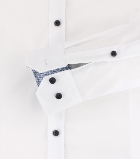 Bild von Tall Langarmhemd Body Fit Ärmel 72 cm, uni mit Ausputz